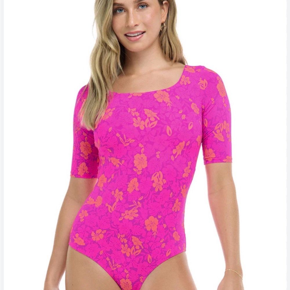 Body Glove Bubble Gum Pink Floral One-Piece